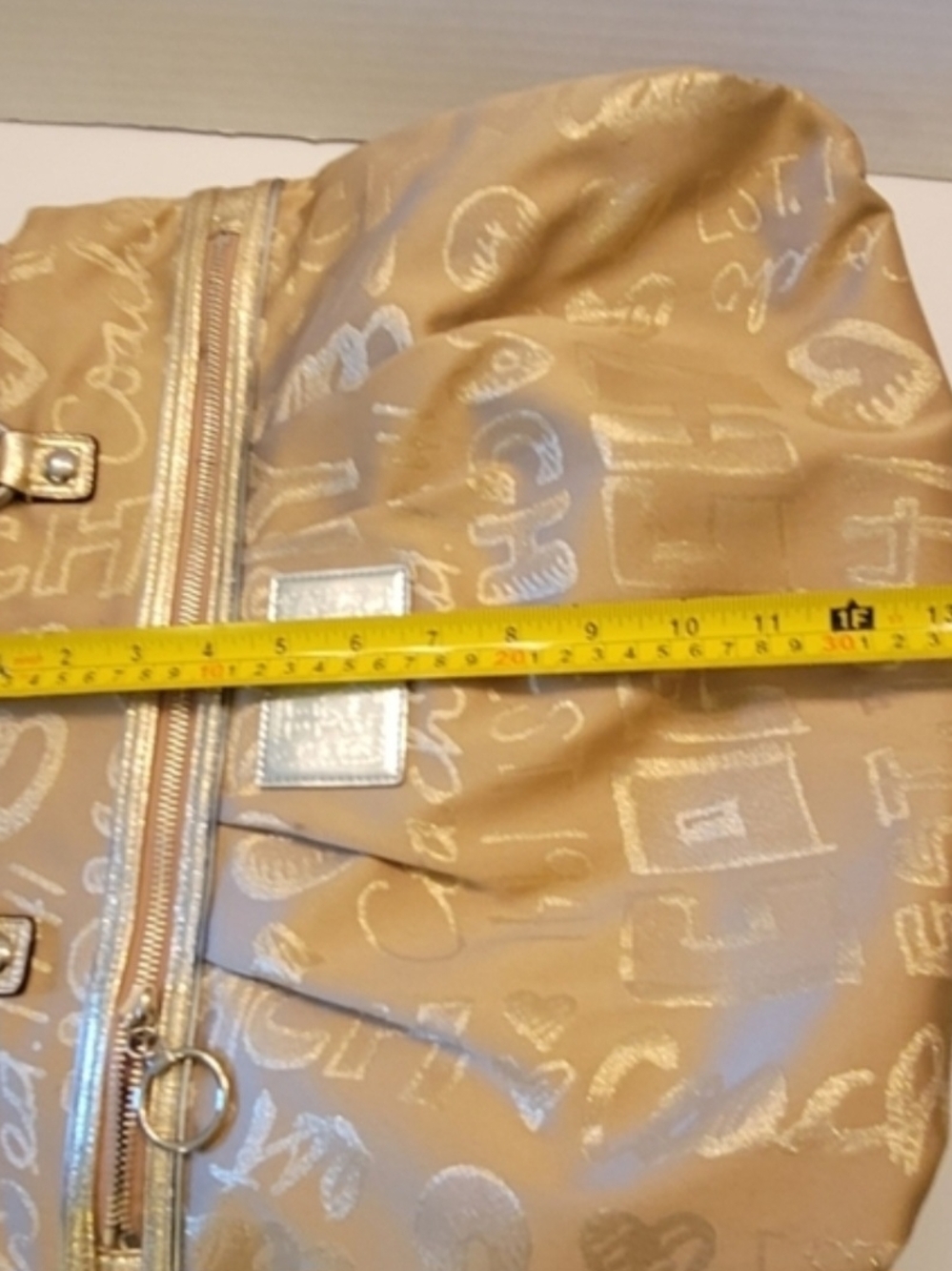 Coach POPPY Story Patch Glam Gold Tote - Picture 11 of 15